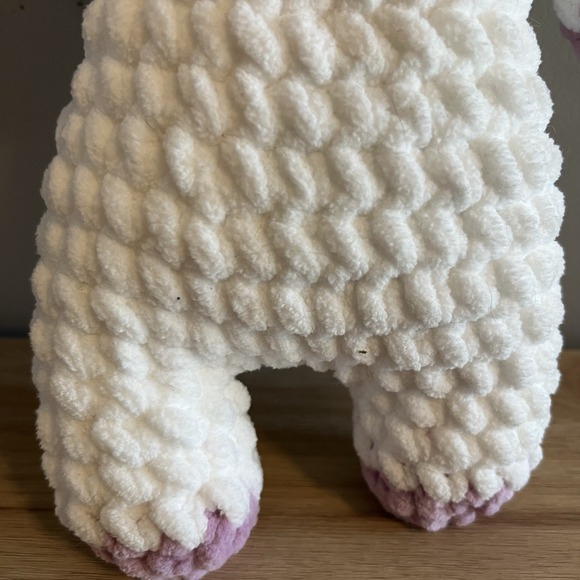 Handmade Crochet Stuffed Animal Cow Homemade Craft Baby Toy Collectible Gift - Picture 7 of 11